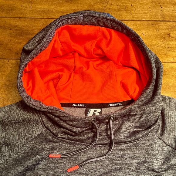 Russell Pullover Fleece Hoodie Mens XXL Gray Handwarmer Front Pockets 86.9=A0027 - Picture 5 of 10